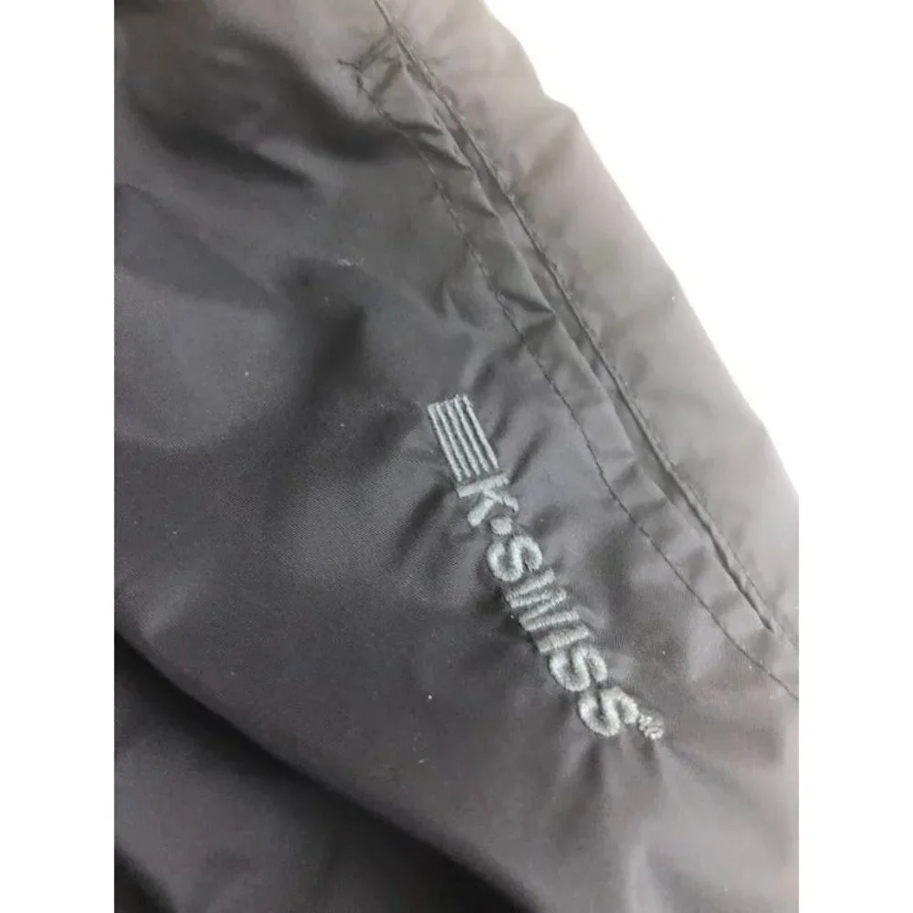 Vintage K-Swiss Black Training Athletic Pants XL Lined Elastic Waistband